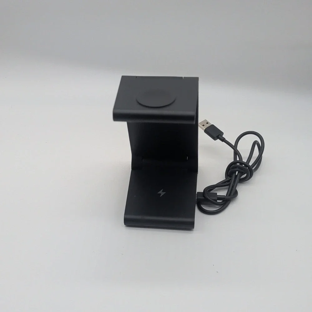 Just Wireless 3-in-1 Magnetic Wireless Charger -Black: USB-C, MagSafe Compatible